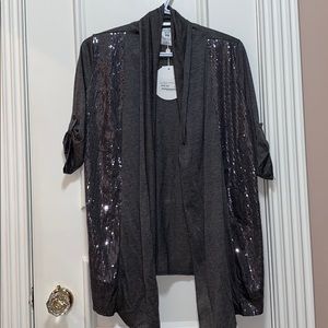 NWT Sequin waterfall style cardigan
